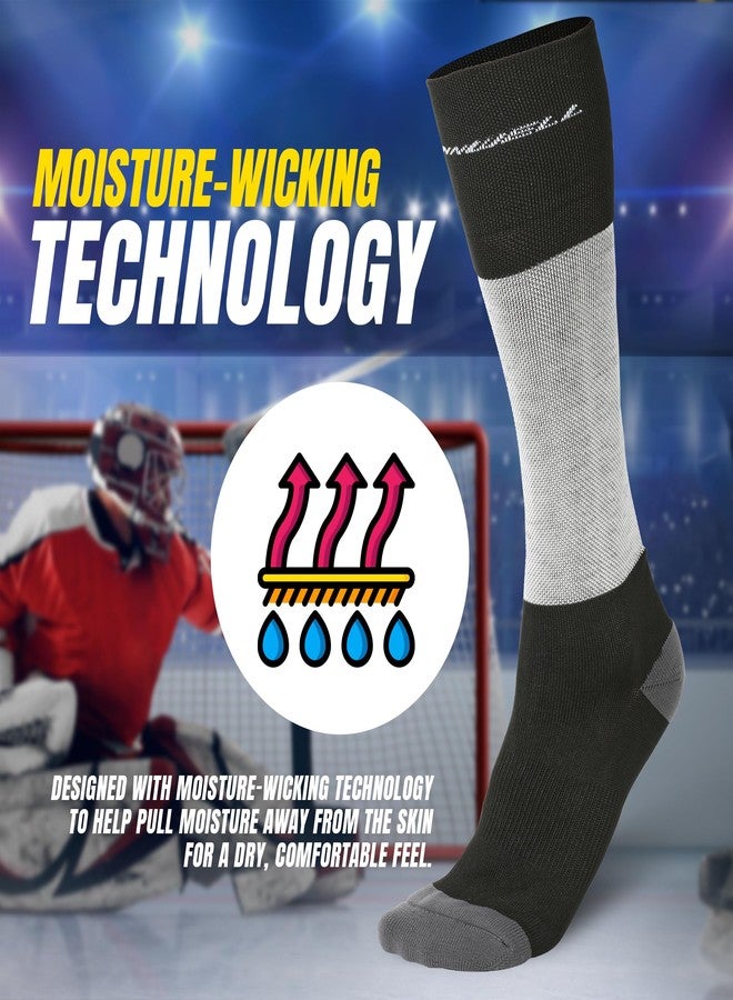 Winnwell Cut-Resistant Hockey Socks - Moisture-Wicking Gear with Double-Padded Heel & Y-Seam Toe for Ice Hockey Players (X-Large) - Image 4